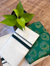 🌿 Puliyilakkara Handloom Set Mundu with Brocade Blouse – Heritage with a Touch of Royalty ✨