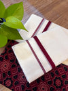 🌿 Puliyilakkara Handloom Set Mundu with Brocade Blouse – Heritage with a Touch of Royalty ✨