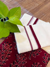 🌿 Puliyilakkara Handloom Set Mundu with Brocade Blouse – Heritage with a Touch of Royalty ✨