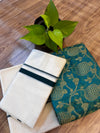 🌿 Puliyilakkara Handloom Set Mundu with Brocade Blouse – Heritage with a Touch of Royalty ✨