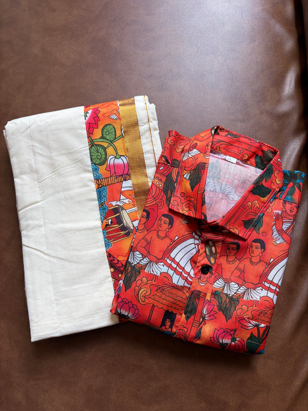Ajarak cotton shirt and Dhothi collections