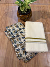 🌿 Puliyilakkara Handloom Set Mundu – Timeless Kerala Tradition ✨