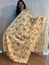 Linen cotton floral design dupatta - PAR555