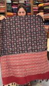 Ajrakh Printed Pure Cotton KAFTAN | Black With Brick Red