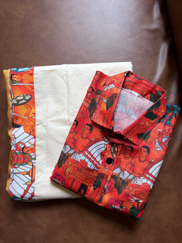Ajarak cotton shirt and Dhothi collections