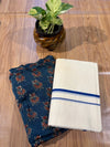 🌿 Puliyilakkara Handloom Set Mundu with Blouse – Timeless Kerala Tradition ✨