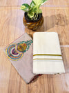 🌿 Puliyilakkara Handloom Set Mundu – Timeless Kerala Tradition ✨