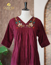 Slub Cotton Kurti with Neck Handwork – Elegant & Comfortable ✨