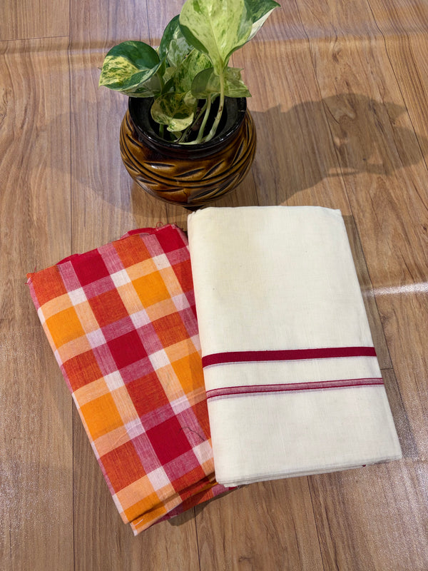 🌿 Puliyilakkara Handloom Set Mundu – Timeless Kerala Tradition ✨