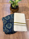 🌿 Puliyilakkara Handloom Set Mundu – Timeless Kerala Tradition ✨