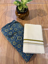 🌿 Puliyilakkara Handloom Set Mundu – Timeless Kerala Tradition ✨