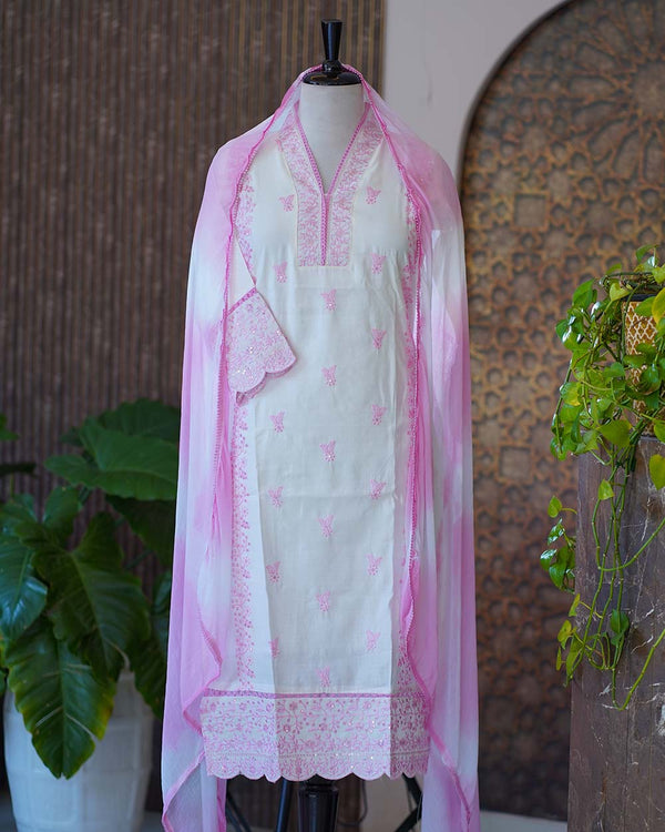 Ready-To-Wear Chanderi Silk Kurtha Set - Tradition Meets Trend 🌸