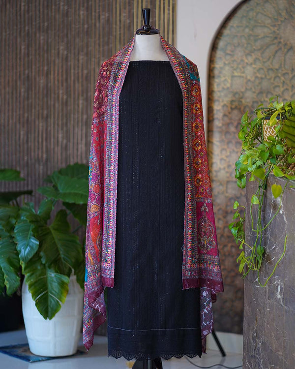 Unstitched Black Salwar Set - From Fabric To Fashion🖤