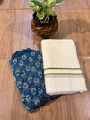 🌿 Puliyilakkara Handloom Set Mundu – Timeless Kerala Tradition ✨