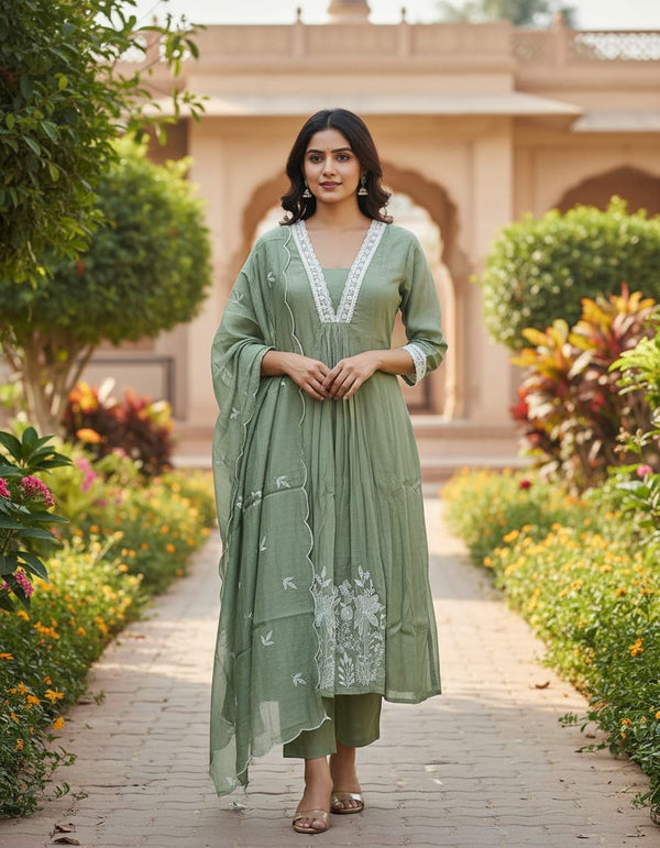 ❤️✨Mul Chandery Ready to wear Kurtis set
