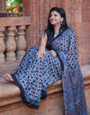 Ajrakh Modal Silk Saree – A Timeless Blend of Art & Elegance ✨