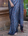 Ajrakh Modal Silk Saree – A Timeless Blend of Art & Elegance ✨