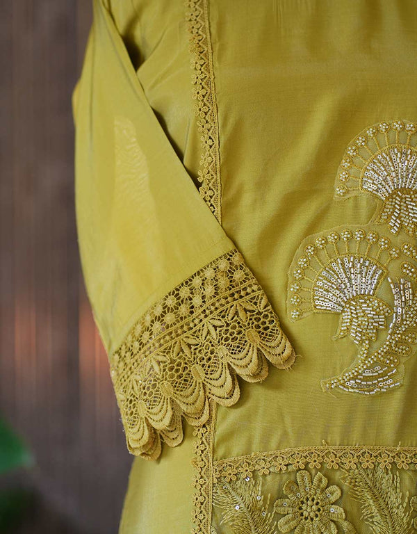 Semi-Silk Kurti Set with Soft Organza Shawl – Sheer Elegance ✨