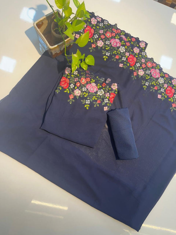 Pure georgette with machine embroidery - NA101