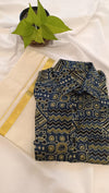 ✨ Modal Silk Shirt & Mundu Combo – Soft Luxury with Traditional Charm 🌿